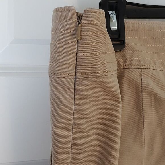 Talbot's Signature Khaki Trouser Pants 3 Side Buttons Slide Pockets Size 14 - Picture 9 of 10